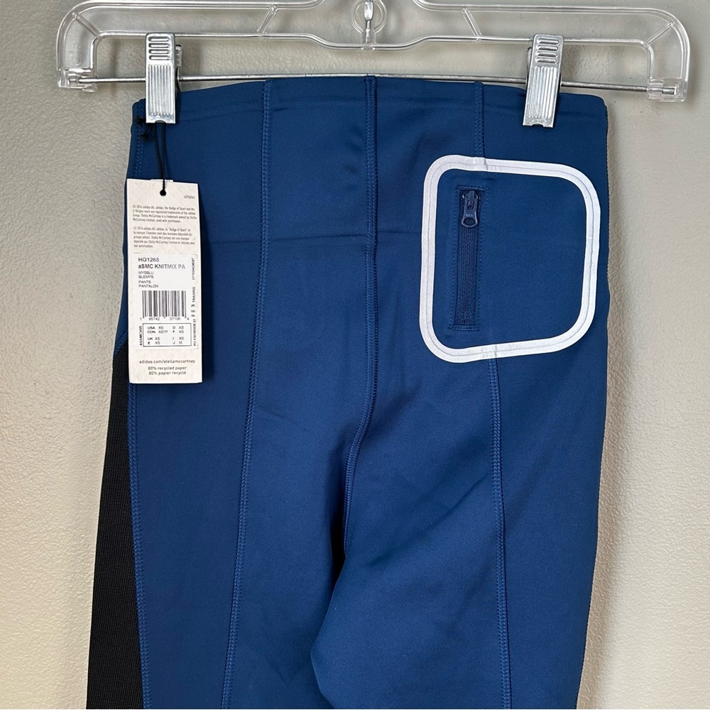 ADIDAS BY STELLA MCCARTNEY Knitmix Flare Leggings xs blue moto‎ pants - Picture 8 of 14